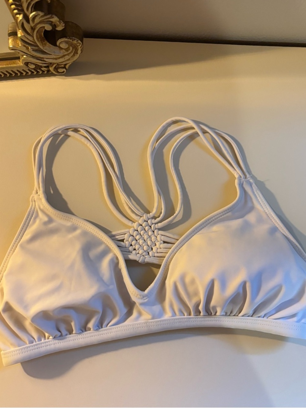 White Strappy Back Bikini Top - Women Swim Bikinis